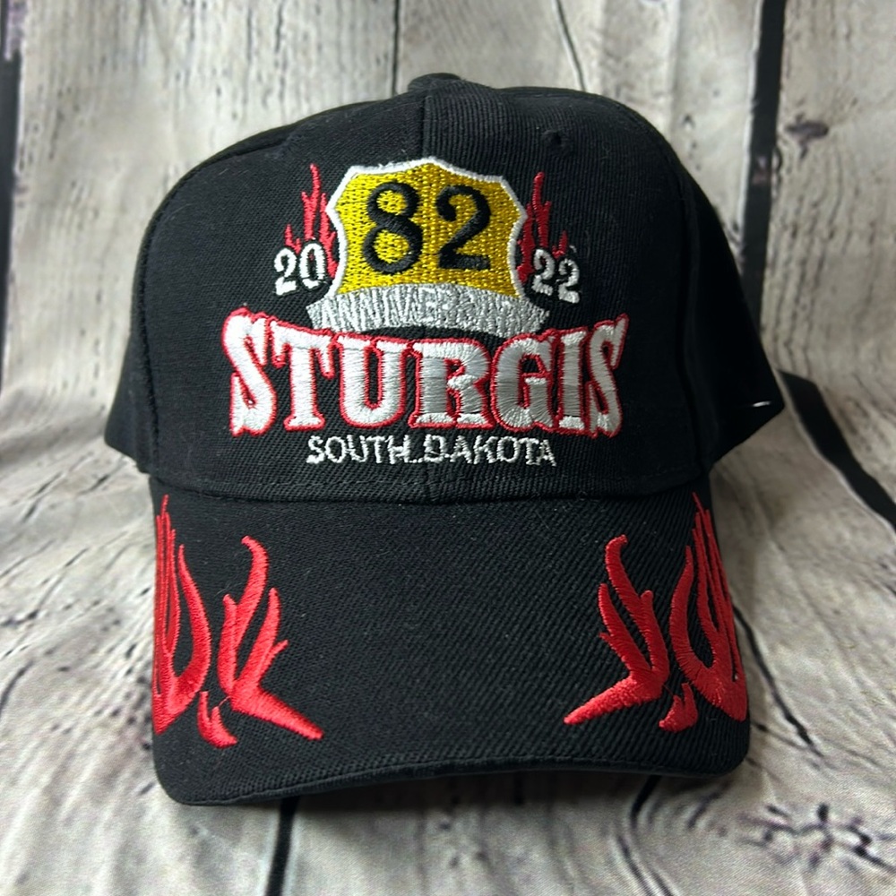 NWT 2022 82nd anniversary Sturgis South Dakota black baseball hat